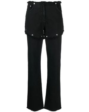 1017 ALYX 9SM Jeans Dritti Snap Off Con Frange - Nero