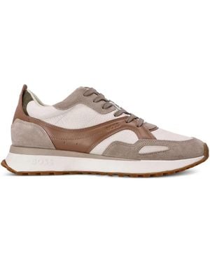 BOSS Panelled Trainers - Natural