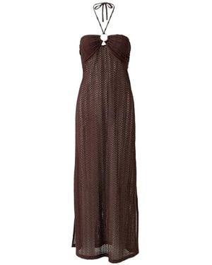 Melissa Odabash Harriet Halterneck Maxi Dress - Brown