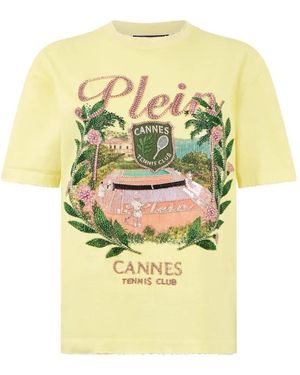 Philipp Plein Tennis Club Graphic T-Shirt - Yellow