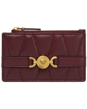 Versace Medusa '95 Quilted Card Holder - Purple