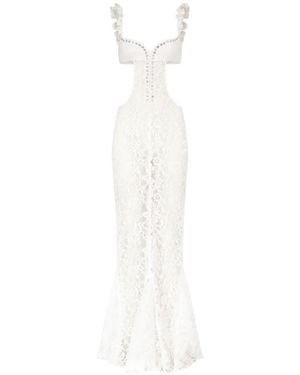 Ludovic de Saint Sernin Robe Chloe À Détail De Laçage - White