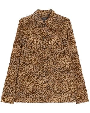 Weekend by Maxmara Wkdlemma Leopard-Print Silk Shirt - Brown