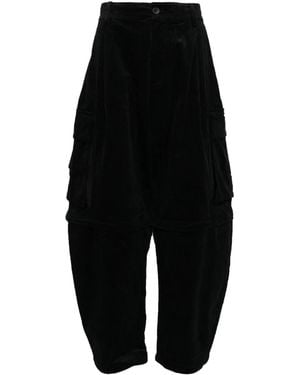 CROQUIS Corduroy Loose-Fit Pants - Black