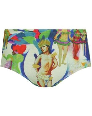 Amir Slama Patterned Swimming Trunks - White