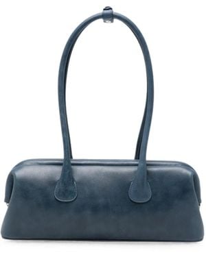 OSOI Boat Aged-Effect Leather Tote Bag - Blue