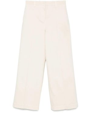 Eleventy Centre-Seam Cotton Trousers - White