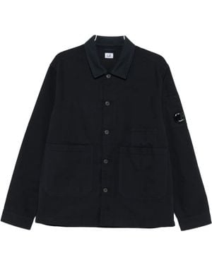 C.P. Company Buttoned Patch-Pocket Jacket - Blue