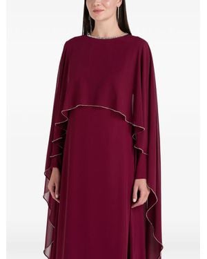 Copurs Samira Cape Embellished Maxi Dress - Red