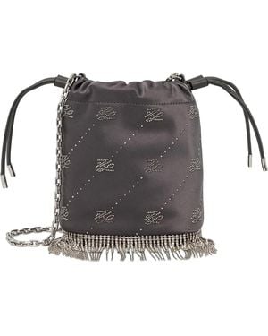 Karl Lagerfeld Logo-Pattern Bucket Bag - Grey
