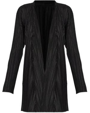 Pleats Please Issey Miyake Pleated Cardi-Coat - Black