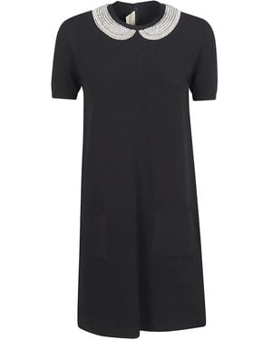 Valentino Garavani Embellished-Collar Dress - Black