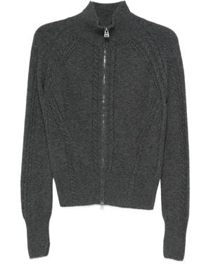 Ermanno Scervino Cable-Knit Zip Cardigan - Grey