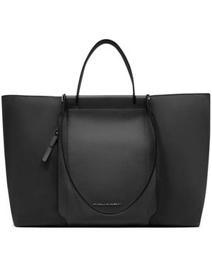 Piquadro Pochette D'Ordinateur En Cuir Pour Ipad - Black