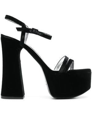 Philosophy Di Lorenzo Serafini 140mm Velvet-finish Sandals - Black