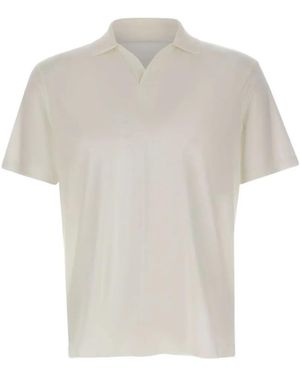 Paul & Shark Ribbed Open-Collar Polo Shirt - White
