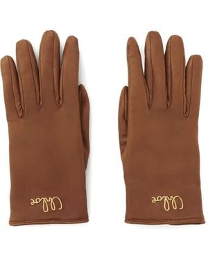 Chloé "Chloé" Iconic Gloves - Brown