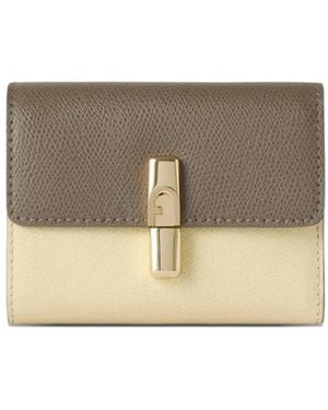 Furla Small Compact Leather Wallet - Natural