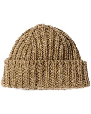 Margaret Howell Chunky-Ribbed Wool Beanie Hat - Natural