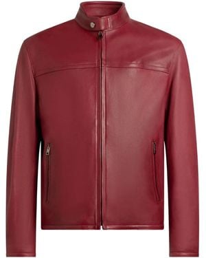 Etro Nappa Leather Jacket With Zip - Red