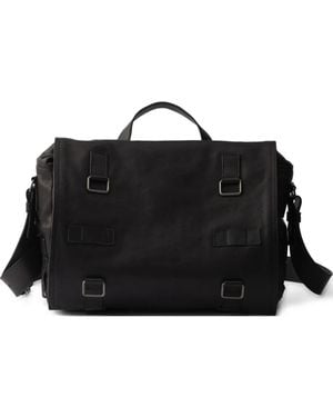 Prada レザー メッセンジャーバッグ - ブラック
