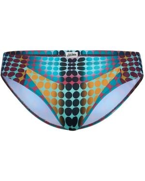 Jean Paul Gaultier Dots-Printed Swim Brief - Blue