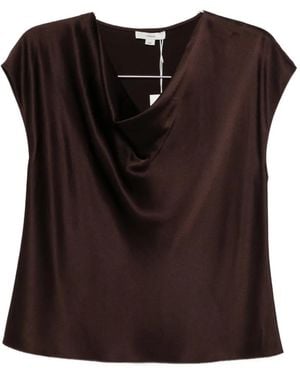 Vince Cowl-Neck Silk Top - Black