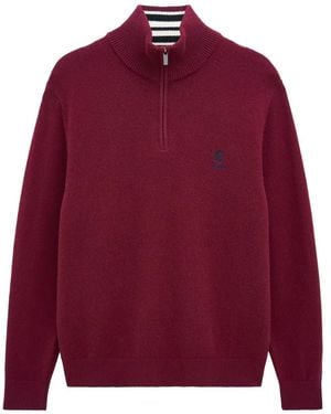 Pringle of Scotland Zip Polo Shirt - Red