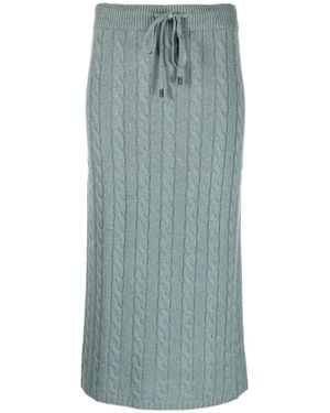 Peserico Cable-Knit Mid Skirt - Blue