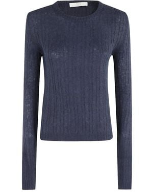 Tela Cable-Knit Long-Sleeve Sweater - Blue
