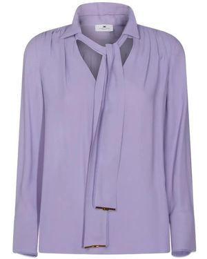 Elisabetta Franchi Tie Long-Sleeve Shirt - Purple
