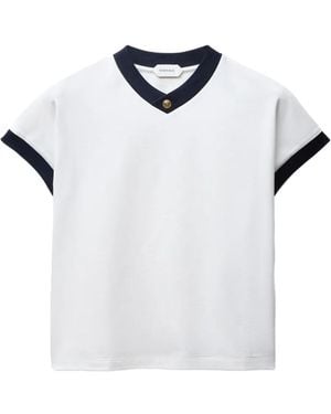 Versace Camiseta Con Cuello En V - Blanco