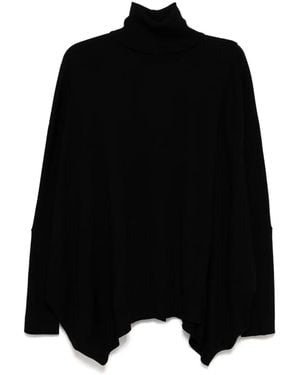 Junya Watanabe Ribbed Wool Blend Turtleneck Sweater - Schwarz