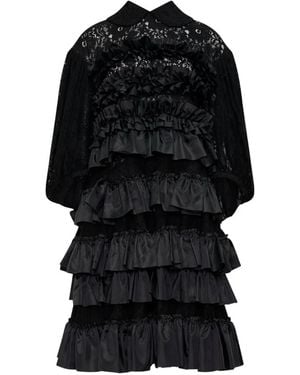 Comme des Garçons Ruffle Lace Midi Dress - Black