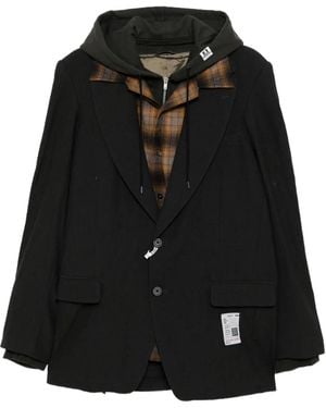 Maison Mihara Yasuhiro Multi-Layer Hooded Jacket - Black