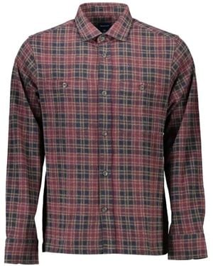 GANT Check-Pattern Flannel Shirt - Purple