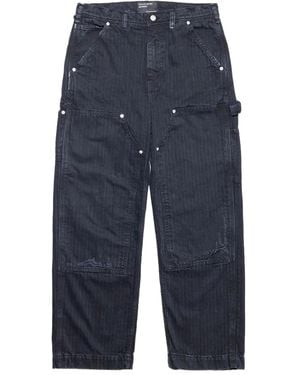 Enfants Riches Deprimes Knee-Patch Striped-Pattern Trousers - Blue