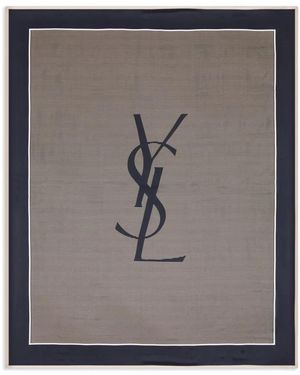 Saint Laurent Schal Mit Ikonischem Cassandre-Logo - Grau
