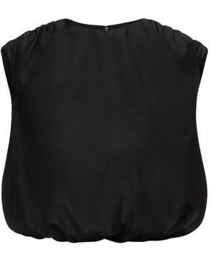 Loulou de Saison Gathered-Shoulders Blouse - Black