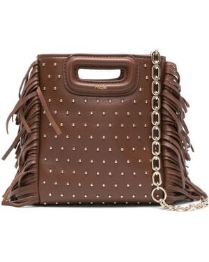 Maje M Studded Mini Bag - Brown