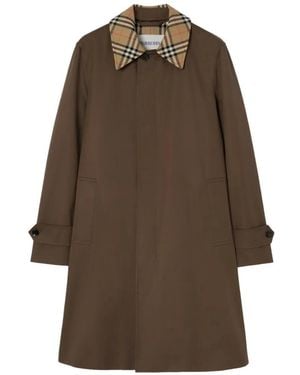 Burberry Mid-Length Gabardine Car Coat - Brown