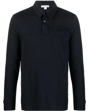 James Perse Long-Sleeve Polo Shirt - Blue