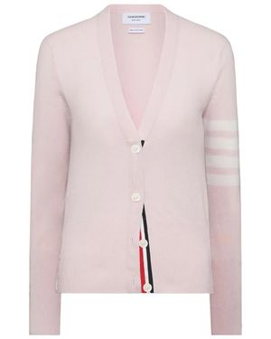 Thom Browne Four-Bar Cashmere Cardigan - Pink