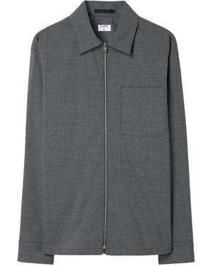 Filippa K Pinstripe-Pattern Shirt Jacket - Grey
