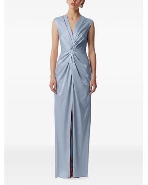 Framboise Vestido Con Abertura Y Cuello En V - Azul