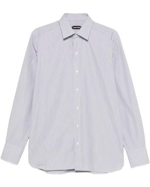 Tom Ford Striped Long-Sleeve Shirt - White