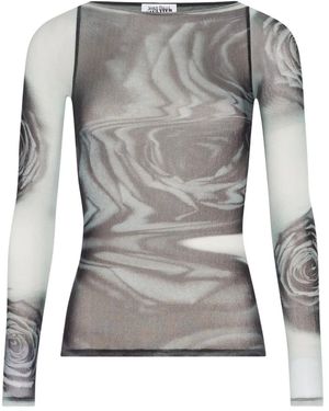 Jean Paul Gaultier Abstract-Print T-Shirt - Grey