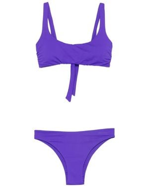 Fisico Ruched Tie Bikini - Purple