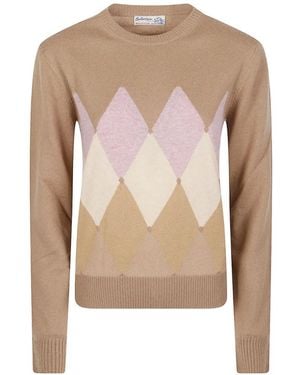 Ballantyne Argyle Sweater - Natural