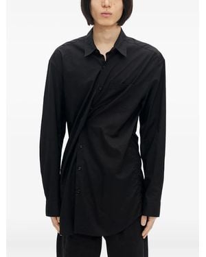 Ann Demeulemeester Draped Cotton Shirt - Black